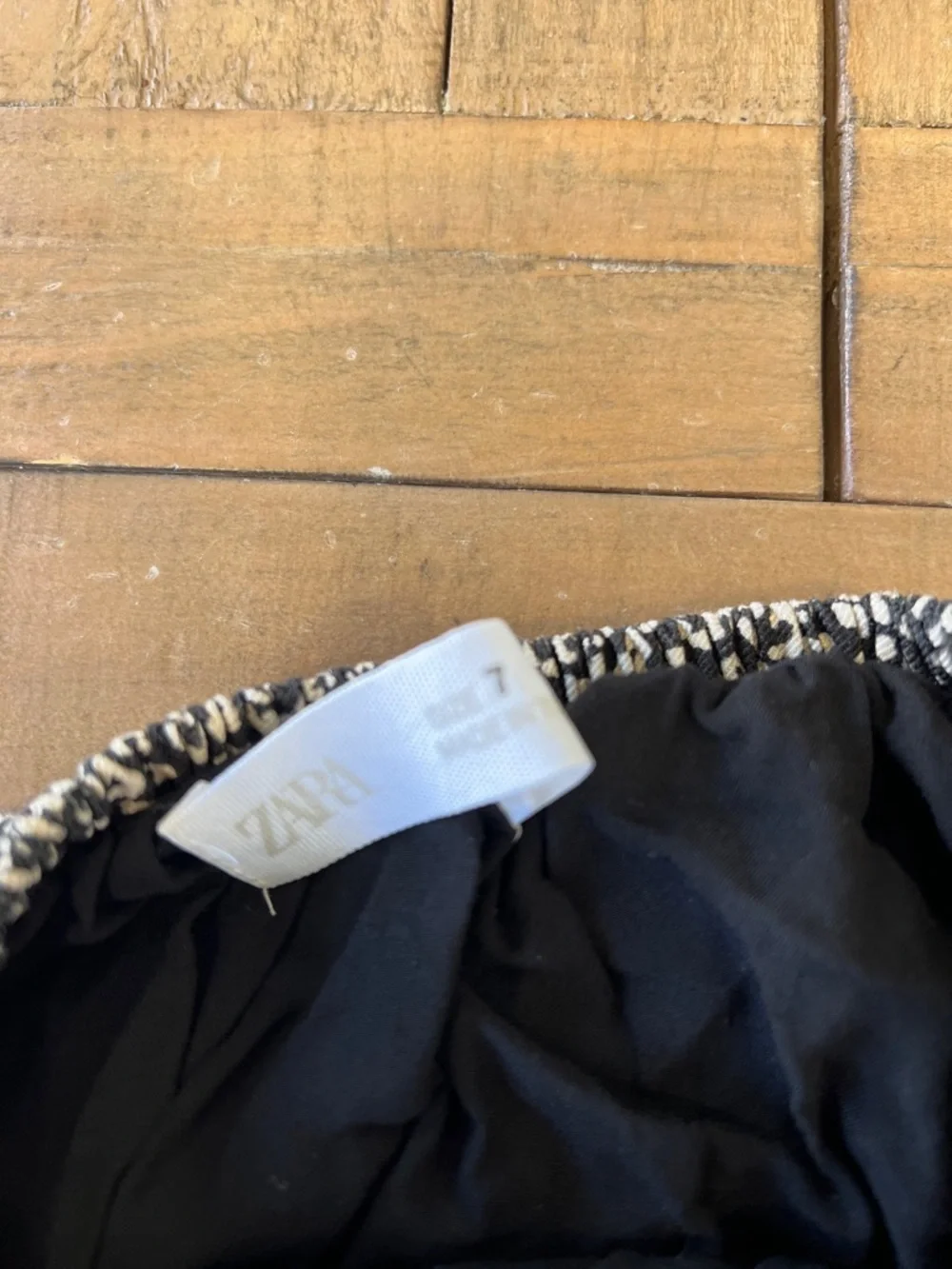 Zara black and tan spotted ruffed skirt and crop top matching set 7-8 years